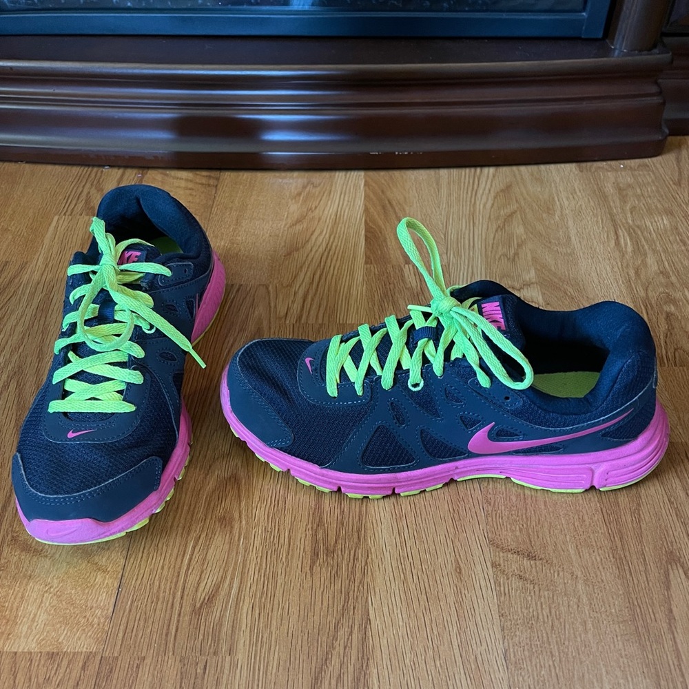 Blue and Fuchsia Nike Revolution2 Sneakers